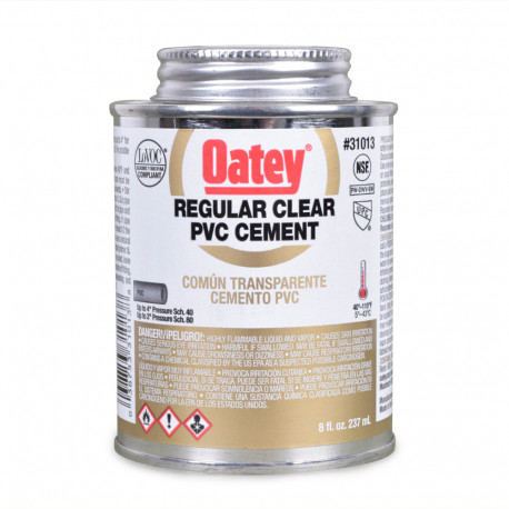 8 oz Regular-Body PVC Cement w/ Dauber, Clear Oatey
