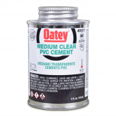 4 oz Medium-Body PVC Cement w/ Dauber, Clear Oatey
