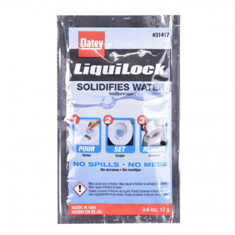 0.6 oz Liquilock Gel Packet, Solidifies Toilet Water Oatey