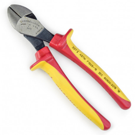337I Channellock 8" High Leverage Lap Joint Diagonal Cutting Plier w/ 1000V Insulated Grip Channellock