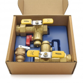 Lead-Free 1" NPT Tankless Water Heater Service Valve Kit w/ Pressure Relief Valve Webstone Valves