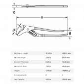 460 Channellock 16.5" Straight Jaw Tongue and Groove Plier, 4.25" Jaw Capacity Channellock
