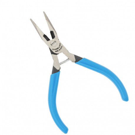47S Channellock 5" High-Leverage Long Nose Plier w/ Side Cutter, Spring-Loaded Channellock
