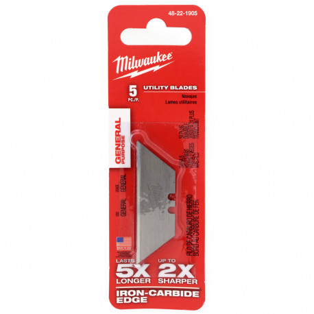 (Pack of 5) General Purpose Utility Knife Replacement Blades Milwaukee