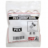 3/8" PEX Copper Crimp Rings (100/bag), Made in USA Sioux Chief