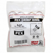 1/2" PEX Copper Crimp Rings (100/bag), Made in USA Sioux Chief