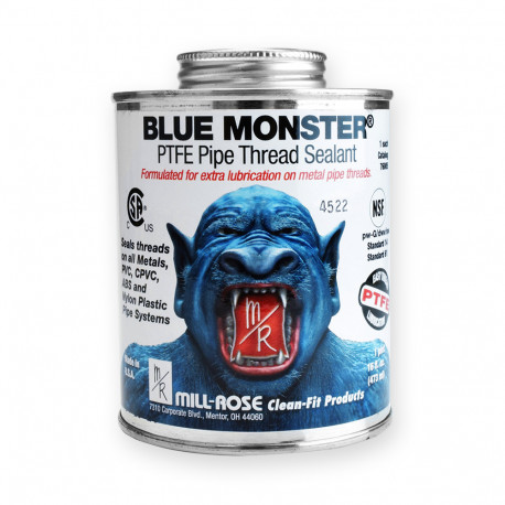 Blue Monster Industrial Grade PTFE Thread Sealant, 16 oz (1 pint) Mill-Rose