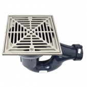 WeldOne 2" PVC Integral Trap Floor Drain w/ Square Stainless Steel Strainer & Rim Sioux Chief