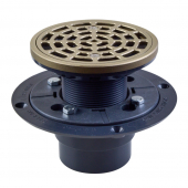 Round PVC Shower Tile/Pan Drain w/ Brushed Bronze Strainer, 2" Hub x 3" Inside Fit (less test plug) Sioux Chief