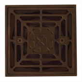 Square PVC Shower Tile/Pan Drain w/ Oil Rubbed Bronze Strainer, 2" Hub x 3" Inside Fit Sioux Chief