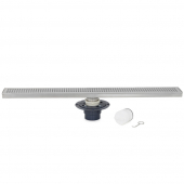 30" long, StreamLine Stainless Steel Linear Shower Pan Drain w/ Square Holes Strainer, 2" PVC Hub Sioux Chief