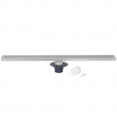 36" long, StreamLine Stainless Steel Linear Shower Pan Drain w/ Square Holes Strainer, 2" PVC Hub Sioux Chief