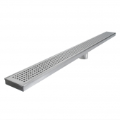 40" long, StreamLine Stainless Steel Linear Shower Pan Drain w/ Square Holes Strainer, 2" PVC Hub Sioux Chief
