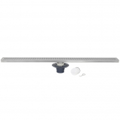 40" long, StreamLine Stainless Steel Linear Shower Pan Drain w/ Square Holes Strainer, 2" PVC Hub Sioux Chief