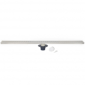 48" long, StreamLine Stainless Steel Linear Shower Pan Drain w/ Square Holes Strainer, 2" PVC Hub Sioux Chief