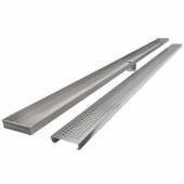 60" long, StreamLine Stainless Steel Linear Shower Pan Drain w/ Square Holes Strainer, 2" PVC Hub Sioux Chief