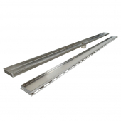 60" long, StreamLine Stainless Steel Linear Shower Pan Drain w/ Tile-in Strainer, 2" PVC Hub Sioux Chief