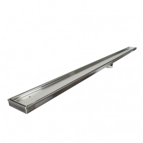 60" long, StreamLine Stainless Steel Linear Shower Pan Drain w/ Tile-in Strainer, 2" PVC Hub Sioux Chief