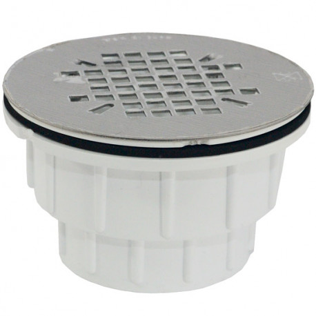 2" Hub PVC, Shower Module Drain (Solvent Weld) w/ Snap-in Strainer Sioux Chief