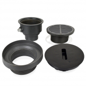 FinishLine Adjustable Floor Drain Complete Assembly, Round, Ductile Iron, 3" Cast Iron No-Hub Sioux Chief