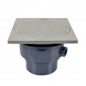 Standard Adjustable Cleanout Complete Assembly, Square, Stainless Steel, PVC 3" Hub Sioux Chief