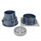 Standard Adjustable Cleanout Complete Assembly, Square, Stainless Steel, PVC 3" Hub Sioux Chief