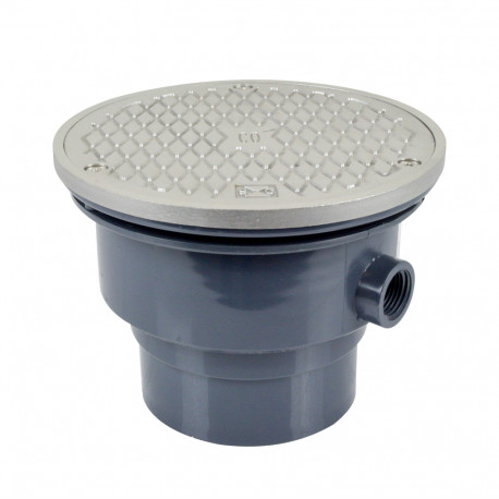 Standard Adjustable Cleanout Complete Assembly, Round, Stainless Steel, PVC 3" Hub Sioux Chief