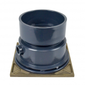 Standard Adjustable Cleanout Complete Assembly, Square, Nickel-Bronze, PVC 4" Hub Sioux Chief