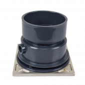 Standard Adjustable Cleanout Complete Assembly, Square, Stainless Steel, PVC 4" Hub Sioux Chief