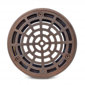 High-Capacity, Round PVC Shower Tile/Pan Drain w/ Oil Rubbed Bronze Strainer, 3" Hub Sioux Chief