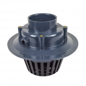 PVC Roof Drain w/ PolyPro Dome Strainer, 3" PVC Hub Sioux Chief