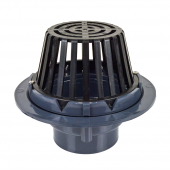 PVC Roof Drain w/ PolyPro Dome Strainer, 4" PVC Hub Sioux Chief