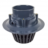 PVC Roof Drain w/ PolyPro Dome Strainer, 4" PVC Hub Sioux Chief