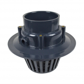 PVC Roof Drain w/ Enameled Cast Iron Dome Strainer, 4" PVC Hub Sioux Chief