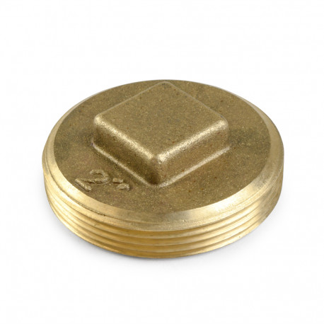 Heavy-Duty Brass Threaded Cleanout Plug w/ Raised Square Head, 2" MIP Sioux Chief