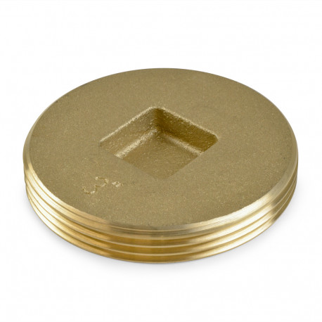 Heavy-Duty Brass Threaded Flush Cleanout Plug w/ Countersunk Square Head, 3" MIP Sioux Chief