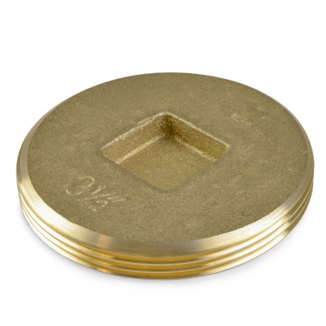 Heavy-Duty Brass Threaded Flush Cleanout Plug w/ Countersunk Square Head, 3-1/2" MIP Sioux Chief