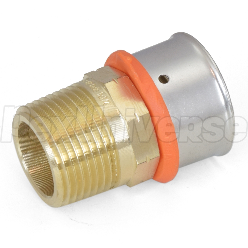 Viega 90556, PureFlow 1" PEX Press x 3/4" MPT Adapter Fitting Bronze