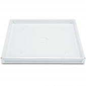 32" x 30" x 2.5" DuraPan Washer/Water Heater Pan w/ Side Drain Elbow Fitting Assembly, Flock White Mustee
