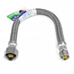 12" Poly Braided Faucet Connector (1/2" FIP x 3/8" Compr.)