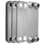 50-Plate, 4-1/4" x 12" Brazed Plate Heat Exchanger with 1" MNPT Ports Everhot