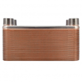 50-Plate, 5" x 12" Brazed Plate Heat Exchanger with 1-1/4" MNPT Ports Everhot