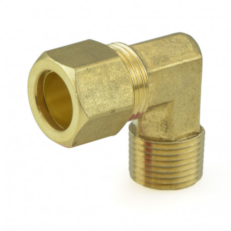 1/2 OD x 3/8 MPT Compression Elbow Fittings, Lead-Free Brass