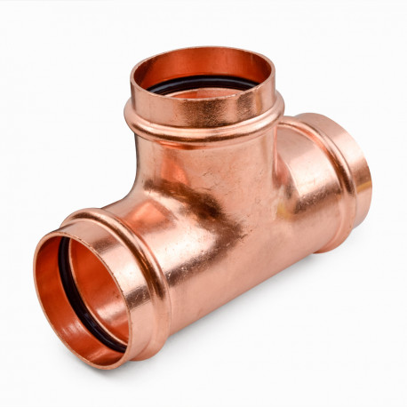 2" Press Copper Tee, Imported Everhot
