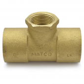 1-1/4" x 1-1/4" x 3/4" (C x C x FPT) Cast Brass Tee, Lead-Free Matco-Norca