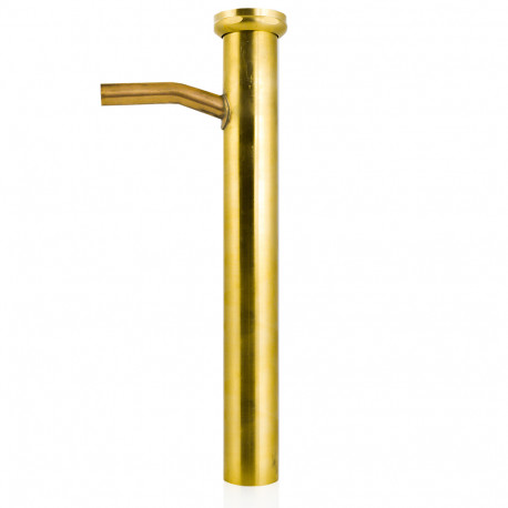 1-1/2" x 12", 22GA, Flanged Dishwasher Tailpiece w/ 1/2" (5/8" OD) Copper Branch Outlet, Rough Brass Matco-Norca