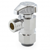 1/2" Push Connect x 3/8" OD Compr. Angle Stop Valve (1/4-Turn), Lead-Free BrassCraft