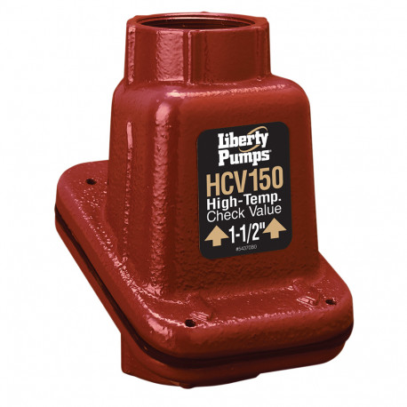 1-1/2" Cast Iron Check Valve for High-Temperature Sump Pumps, up to 200°F, Threaded Liberty Pumps