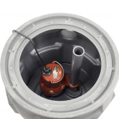 3/4 HP Pro380 Simplex Sewage System w/ LE71A3 Pump & 24" x 24" Basin, 3" Disch., 115V, 10' cord Liberty Pumps