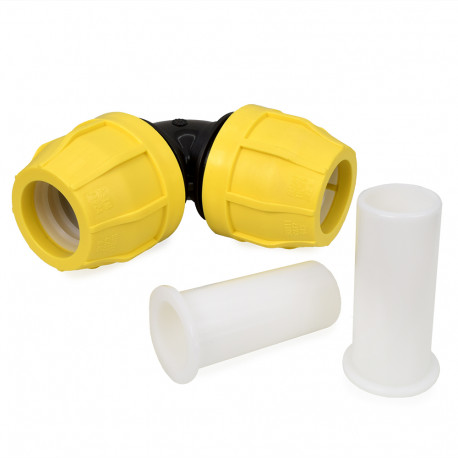 1-1/4" IPS 90° Compression Elbow for SDR-11 Yellow PE Gas Pipe Oil Creek Plastics